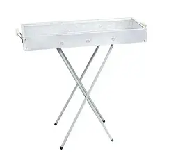 Переносний мангал барбекю гриль BARBECUE TRAY 770SS MD-008 70×30×70 см з решіткою, металевий портативний мангал - мініатюра 3