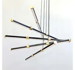 Підвісна LED-люстра Artlight L439/5BK+GD 76 Вт, 3 режими, чорно-золота, Ø60,3 см, від 13-20 м² - мініатюра 4