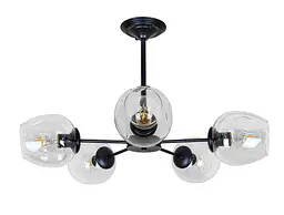 Люстра молекула лофт із прозорими плафономи Levistella 752F0231-5 BK+CL