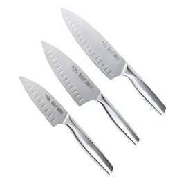 Набір цільнолитих ножів Krauff Prime Chef 3 предмети + ПОДАРУНОК: Дошка кухонна Krauff