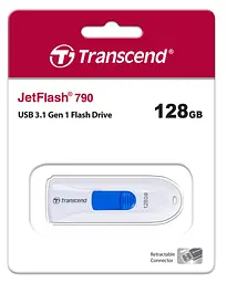 Flash Drive Transcend JetFlash 790 128GB USB 3.1 White (TS128GJF790W) (6986654) - мініатюра 3