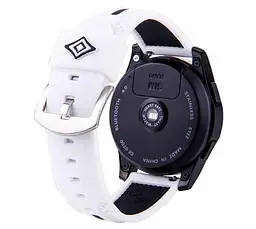 Силіконовий ремінець Primo Dart для годинника Huawei Watch GT 2/GT Active 46 мм White Black - мініатюра 2