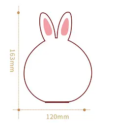 Дитячий світильник – нічник Зайчик LED Rabbit Soft Touch силіконовий із вбудованим акумулятором 7 режимів свічіння - мініатюра 4