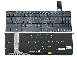 Клавіатура для ASUS FX570UD, FX570Z, FX570ZD, FX570U, X570U, X570UD, X570ZD, X570D, K570U, K570UD, K570Z, K570ZD (RU Black з підсвічуванням)