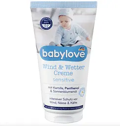 Дитячий захисний крем від вітру і холоду Babylove Wind und Wetter Creme sensitive з ромашкою та пантенолом 75 мл