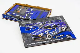 Конструктор "Muscle Car" Puz-00642 дерев'яний, 162 дет., синій колір нар. моделі 24 x 9 x 7 см PuzzleOk - мініатюра 3