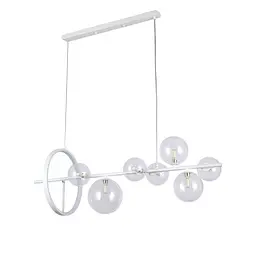 Люстра стельова LED Levistella 918LP267-7 WH+CL, 7 плафонів, сучасний стиль, білий/прозорий