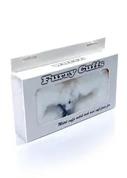 Наручники Fetish B - Series Furry Cuffs (білий) - мініатюра 5