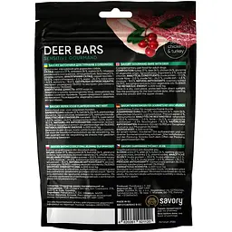 Ласощі для собак Джерки Savory Deer Bars батончики з олениною 100 г - мініатюра 2