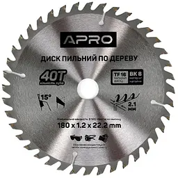 Диск пильний по дереву Apro 180 x 22.220мм x 40T