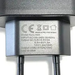 МЗП 4you A44 (total 28W(10+18), 5A(2+3), Fast Charger QC 3.0, 2USB) black - мініатюра 3