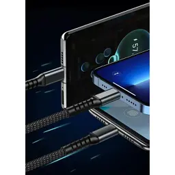 Дата кабель USB 2.0 AM to Lightning + Micro 5P + USB-C 1.2m 100W nylon black XoKo (SC-3100) - мініатюра 5