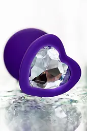 Анальна пробка ToDo Anal Plug Diamond Heart 8 см (фіолетовий) - мініатюра 9