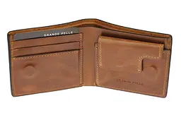 Портмоне Магніт, теракот GRANDE PELLE 11х9х2.5 см acs0032111 - мініатюра 2