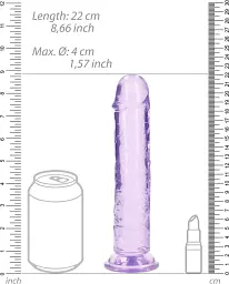 Фалоімітатор RealRock Crystal Clear 8'' 22 см (фіолетовий) - мініатюра 7