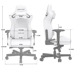 Крісло ігрове Anda Seat Kaiser 2 Size XL White (AD12XL-07-W-PV-W01) - мініатюра 13