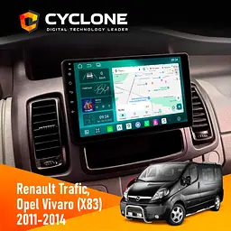 Штатна магнітола Opel Vivaro 2011-2015 Cyclone C10-013 4x64 DSP 4G Cyclone (НФ-00006196)
