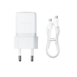 Сітчастий зарядний пристрій Baseus Palm Fast Charger 1C 30W EU Moon білий(With:Baseus Mini білий Cable C to C