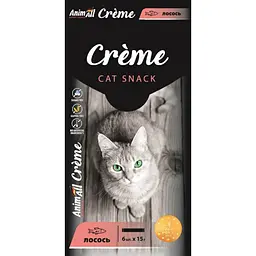 Ласощі для котів AnimAll Creme зі смаком лосося 6 шт. х 15 г