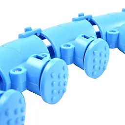 Спортивний масажний хулахуп для талії Hoola Hoop, обруч для фітнесу синій, з обтяженням 24 секції - мініатюра 5