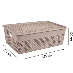 Кошик Stars Plast з кришкою какао 8 л (94255/как) - мініатюра 2