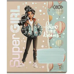 Упаковка зошитів ZiBi Kids Line Super Girl 18 аркушів в клітинку 20 шт. (ZB25.1761K) - мініатюра 3