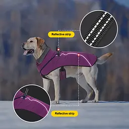 Водонепроникне зимове пальто для собак Wan Talk Purple Dog Coat, L - мініатюра 3