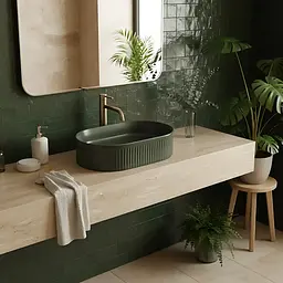 Умивальник Rea Vanda накладний 49x31 см olive matt REA-U3611 - мініатюра 3