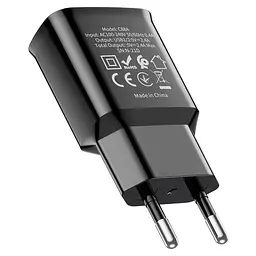 Мережевий зарядний пристрій HOCO C88A Star round dual port charger 12W чорний - мініатюра 3