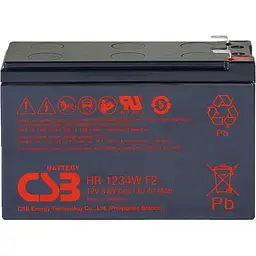 Акумулятор CSB AGM 12V [12V/9Ah/108Wh] [HR1234W] [112078] - мініатюра 1