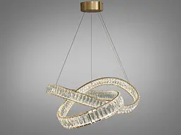 Люстра стельова LED Diasha 536/800G, 180W, золото, кришталева, для коридору, вітальні, кухні, офісу - мініатюра 4