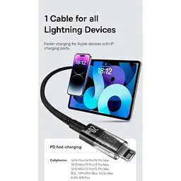 Кабель Baseus Gem Fast-Charging Cable Type-C to Lightning 20W 2m P10373001311-01 Blue - мініатюра 7