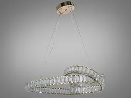 Підвісна кришталева LED-люстра Diasha D8880/600G, золота, Ø 65 см, 92 W, з пультом - мініатюра 5
