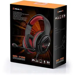 Навушники Real-El GDX-7590 Black/Red (EL124100050) - мініатюра 10