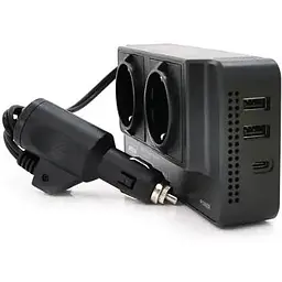 Інвертор перетворювач постійного струму Q-CC8200 300 Вт 12/220V 2 розетки 2 USB TypeC