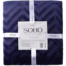 Плед Soho Zigzag, 220х200 см, темно-синій (1217К) - мініатюра 3