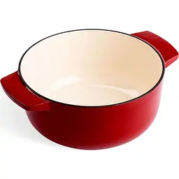 Каструля KitchenAid Cast Iron чавунна з кришкою 22 см 3.3 л червона (CCC006057-001) - мініатюра 2