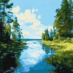 Набір для розпису по номерах Тінь і блиск води 40×40 см КНО6408