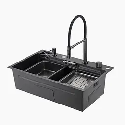 Кухонна мийка Gappo GS7547-19 + змішувач + сифон + коландер + дозатор + омивач склянок