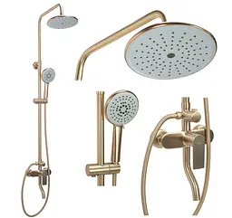Душова система Rea Verso Brushed Gold з виливом REA-P9146, Золотий - мініатюра 3
