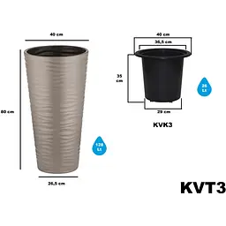Вазон для квітів Serinova Kumsal 26 л мокко (20-KVT307214-200100) - мініатюра 3