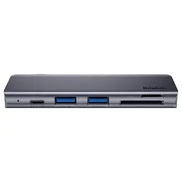 USB-хаб Baseus Harmonica Five-in-one HUB Adapter Grey (CAHUB-K0G) [72625] - мініатюра 2
