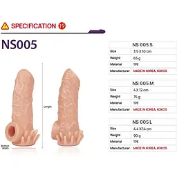 Насадка на член Kokos Nude Sleeve NS 005 M - мініатюра 4