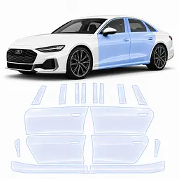 Антигравійна захисна бронеплівка за лекалами для Audi A5 B10 2024- зони дверей і стійки вікон