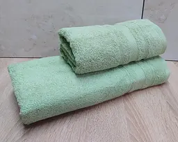 Набір турецьких махрових рушників Ada Turkey 50х90+70х140 Light Green - мініатюра 3