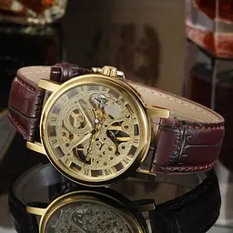Класичний жіночий годинник Winner Gold Brown - мініатюра 4