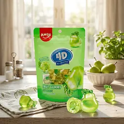 Желейні цукерки Amos 4D Fruit Gummy Pear Burst 170г - мініатюра 3