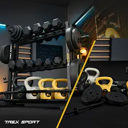 Стійка 3-рівнева для гантелей, грифів та гирь Trex Sport TX-075DR - мініатюра 19