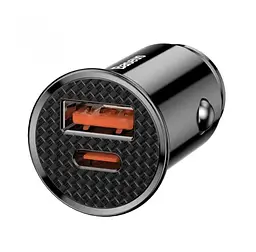 АЗП Baseus Circular Plastic A + C 30W PPS Car Charger Black