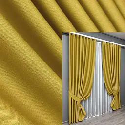 Комплект штор VR-Textil шенилл 2 шт 150x270 см горчичный (1897ш)